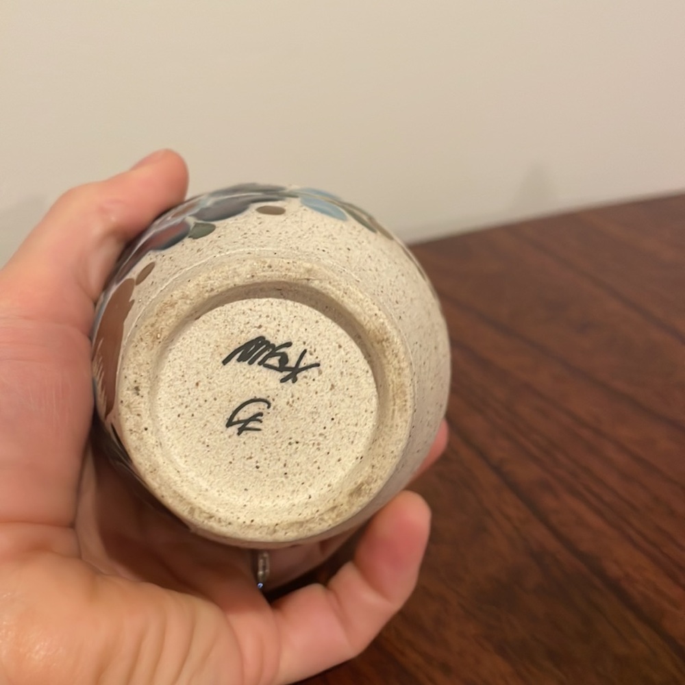 Signed Tonala Mexican Pottery Handpainted Small Vase - Picture 8 of 9